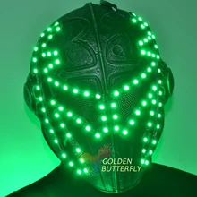 Led Masks Halloween Mask colorful color bright light helmet the Fire Festival LED Glowing Party DJ Robot accessories