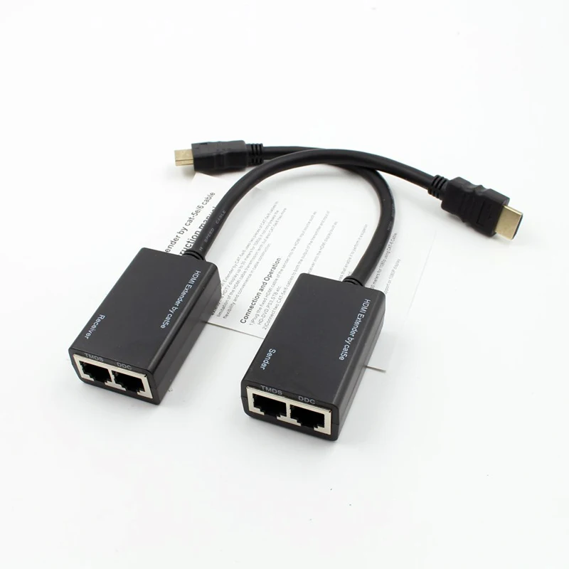 HDMI по RJ45 CAT5e CAT6 UTP LAN Ethernet балун удлинитель повторитель 1080p 3D для HDTV HDCP 1080P HDMI кабель 3D