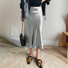 Женская однотонная винтажная Длинная женская Повседневная плиссированная юбка с высокой талией длинная юбка-тубус на бедрах талия миди юбка макси 5,28