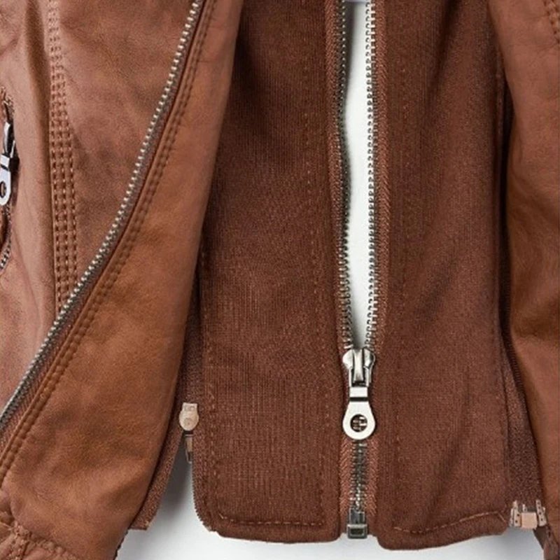 Женская куртка из искусственной кожи на молнии батальных размеров 7XL R526|Кожаные