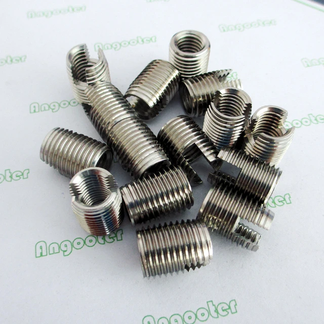 Schroefdraad Inserts Roestvrij Staal Zelftappende Schroefdraad Insert Messing Draad Split Insert Combinatieset Voor Het Repareren Van Schroefdraad In Diverse Toepassingen 50 Stuks