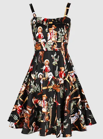 cowgirl print dress