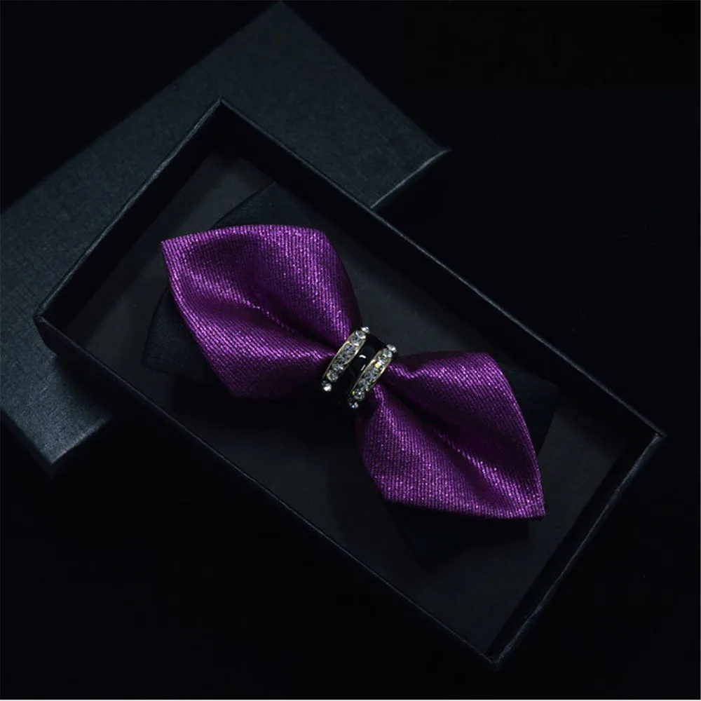 Роскошные Bling Crystal украшения из металла острые углы галстук-бабочка Свадебная вечеринка Банкетный клуб Бизнес бабочка узел Для мужчин