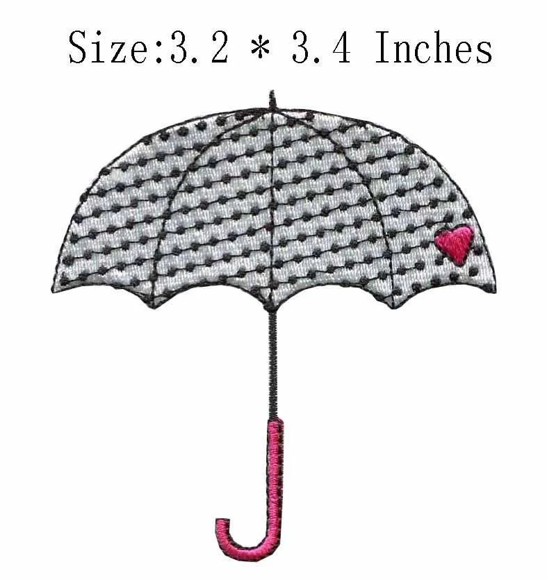 3.2"wide Three colors umbrella embroidery patch bordados ingles/morale