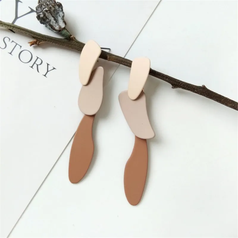 New Design Fashionable Geometry Irregular Shape Coating Multicolor Earrings For Woman Jewelry