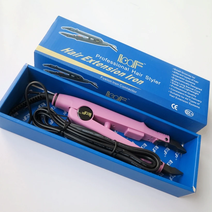 2 pcs Loof Hair Extension Iron Keratin Bonding Tools Fusion Heat Connector Wand used for U tip hair