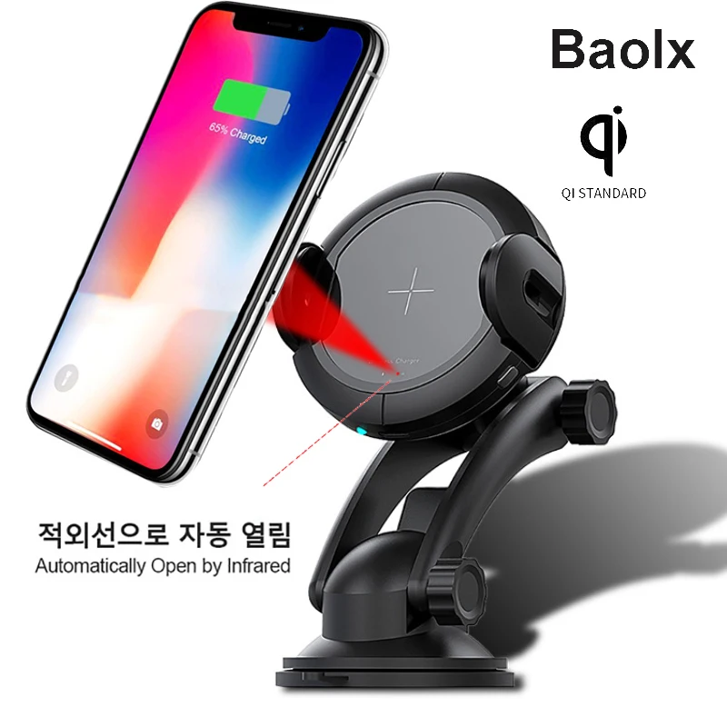  10W Automatic QI Wireless Charger Car Mount Air Vent Phone Stand Fast Charging For iphone X 8 Plus 