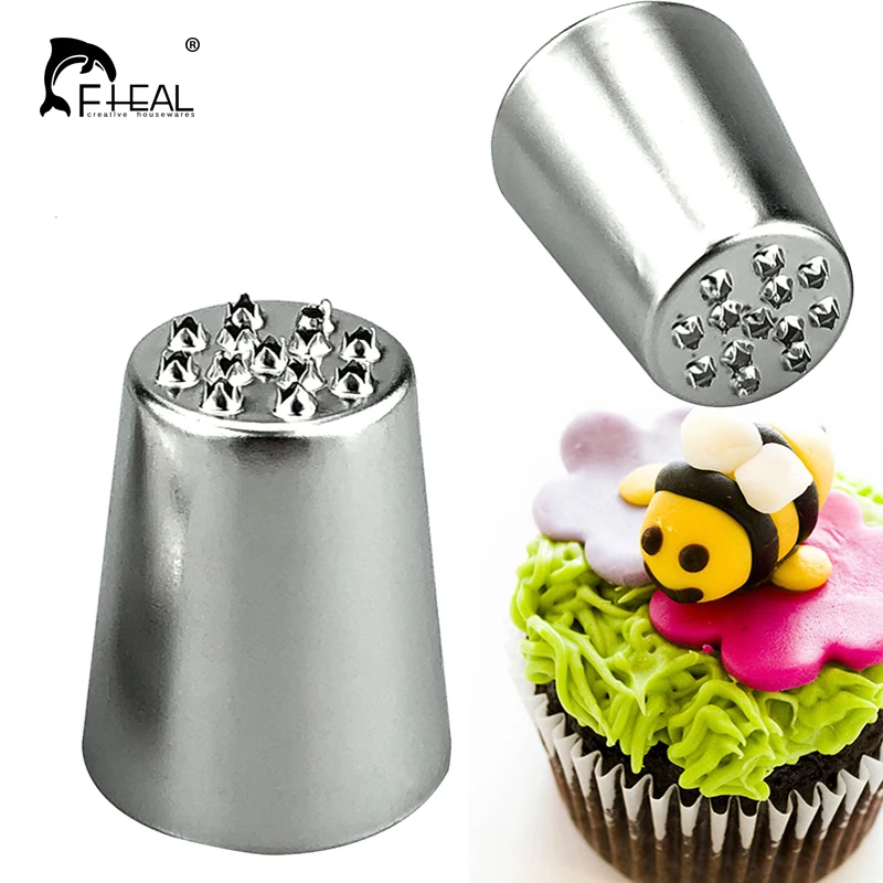 

FHEAL Grass Cream Icing Nozzles Stainless Steel Pastry Cake Decoration Tips Cupcake Head Cake Decorating Tools Pastry Tools