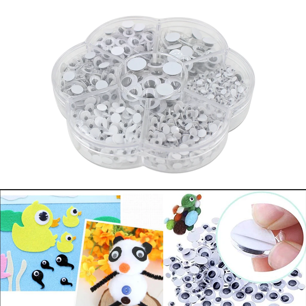 700 Pieces Wholesale Self-Adhesive Wiggle Eyes Holiday Decorations Scrapbooking Movable Eyes Decor Accessories
