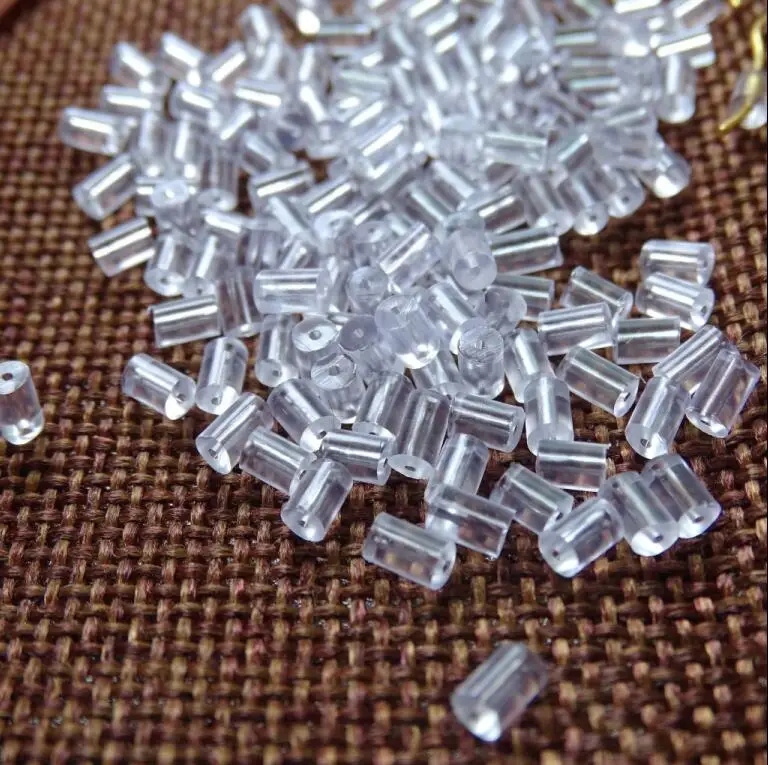 

wholesale 500 pcs 4mm Silicone Rubber Earring Back Plug Cap Earrings Plastic Ear Plugging Earring back DIY Jewelry Accessories