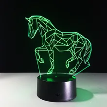 USB Новинка подарки 7 цветов меняющиеся животные Luces Navidad лошадь светодиодный ночник 3D светодиодный Настольный светильник как украшение дома