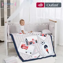 I-baby Комплект постельного белья для малышей, 9 шт., комплекты для кроваток в английском стиле, хлопковая простыня с принтом для кроватки, набор пододеяльников для новорожденных мальчиков и девочек