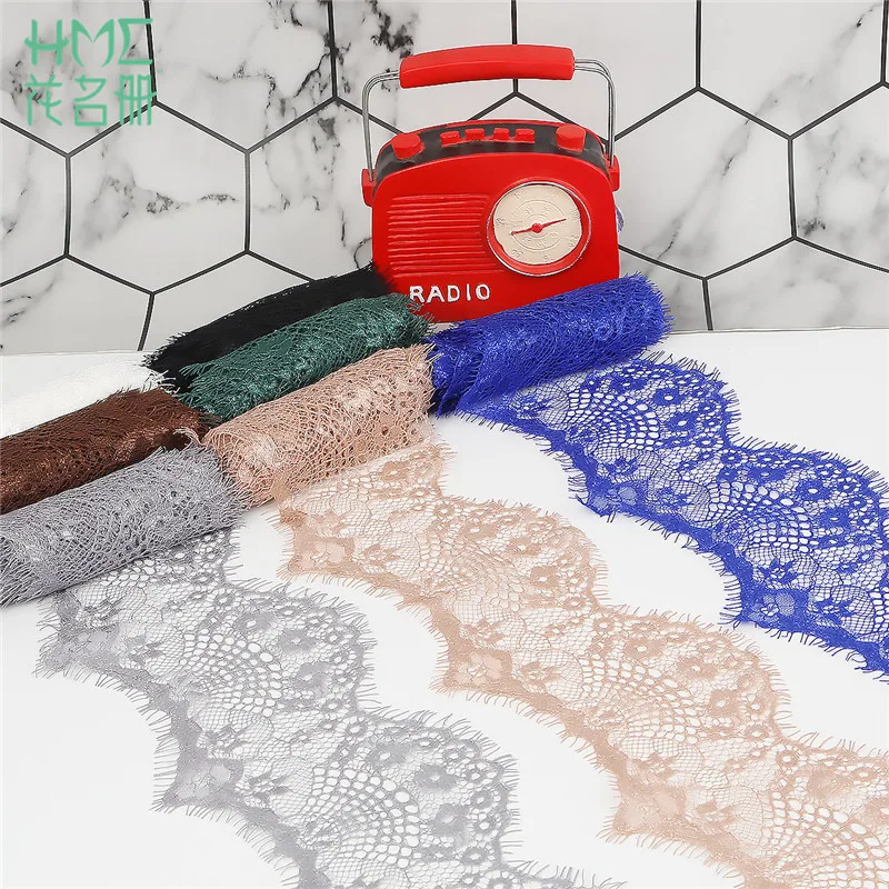 

3 yards/lot 9.5cm Width 10 Colors Option Flower Embroidered Lace Fabric Trim Ribbons DIY Sewing Handmade Materials New Arrival