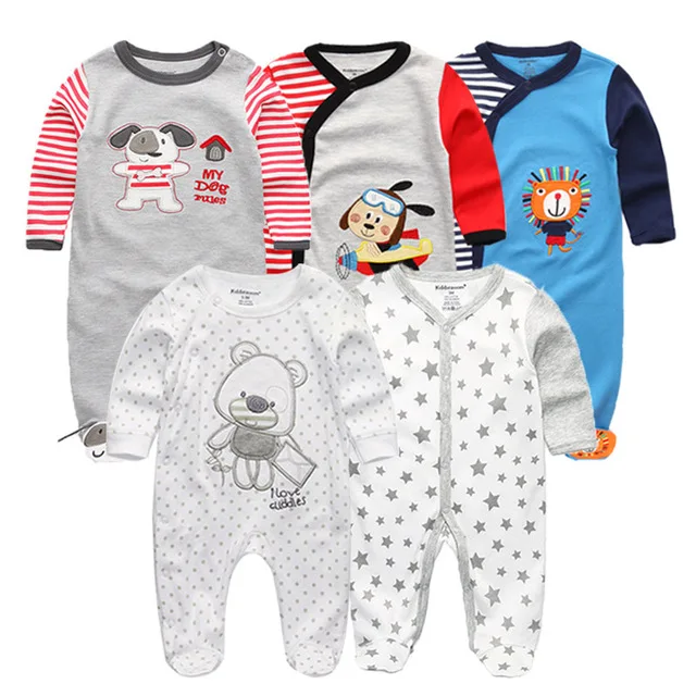 Одежда для сна для новорожденных Детский комбинезон хлопок с круглым вырезом Пижама для маленьких девочек от 0 до 12 месяцев детская одежда для малышей - Цвет: baby boy rompers13
