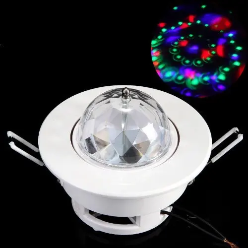 

3W Voice-activated Rotating Moving Head Ceiling Stage Light Colorful DJ Disco party festa RGB LED stage lighting Free Shipping