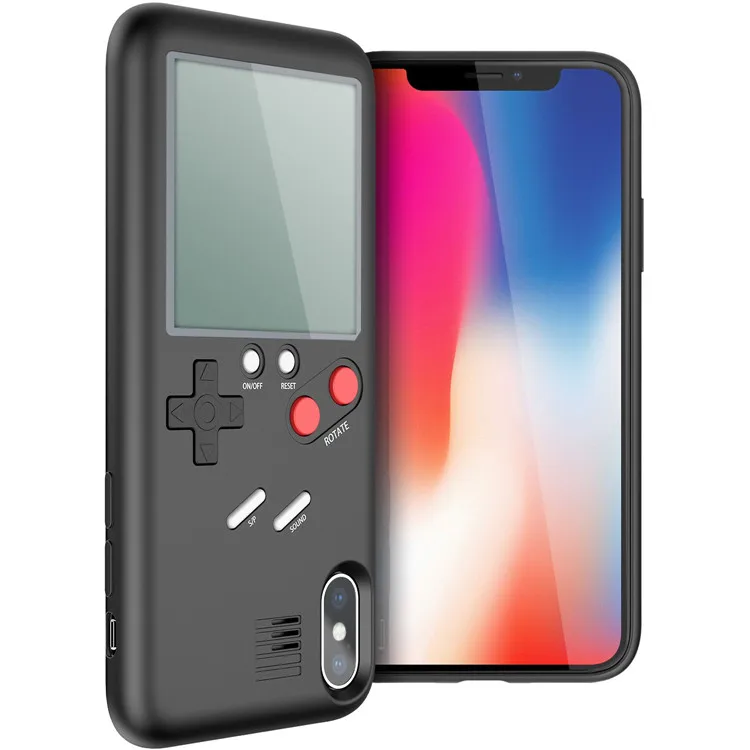 Creative Gameboy Cell Phone Case Playable Case with Built-in Tank War Tetris Game Phone Case