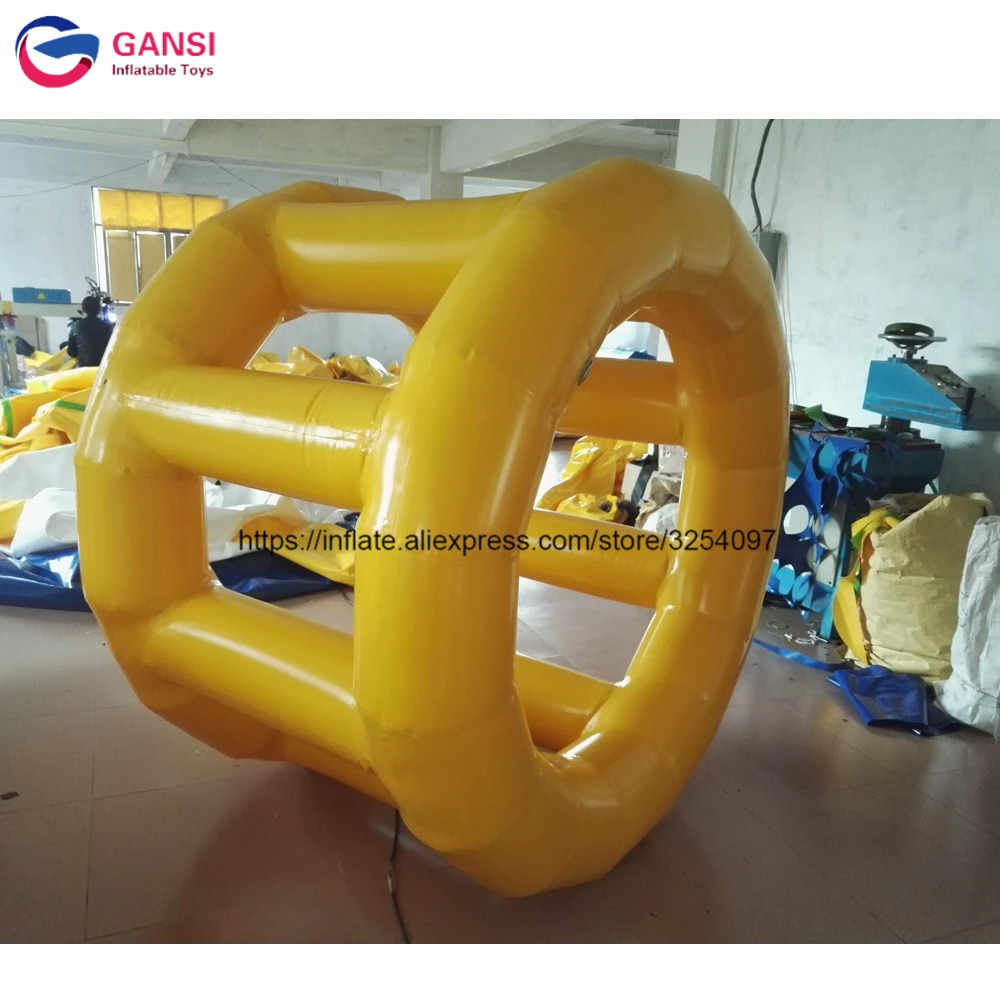 High Quality Human Hamster Inflatable Water Roller ,Yellow Color Inflatable Water Wheel For Water Park meroca bike gear derailleur pulley 13t aluminium alloy jockey wheel guide pulley bike guide roller wheel multi color