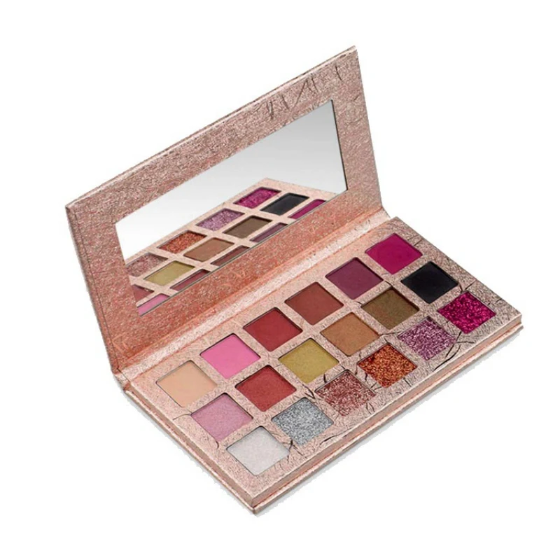

Eyeshadow Palette Makeup Cosmetics Diamond Glitter Metallic 18 Color Nude Creamy Pigmented Professional Shadow 1pcs
