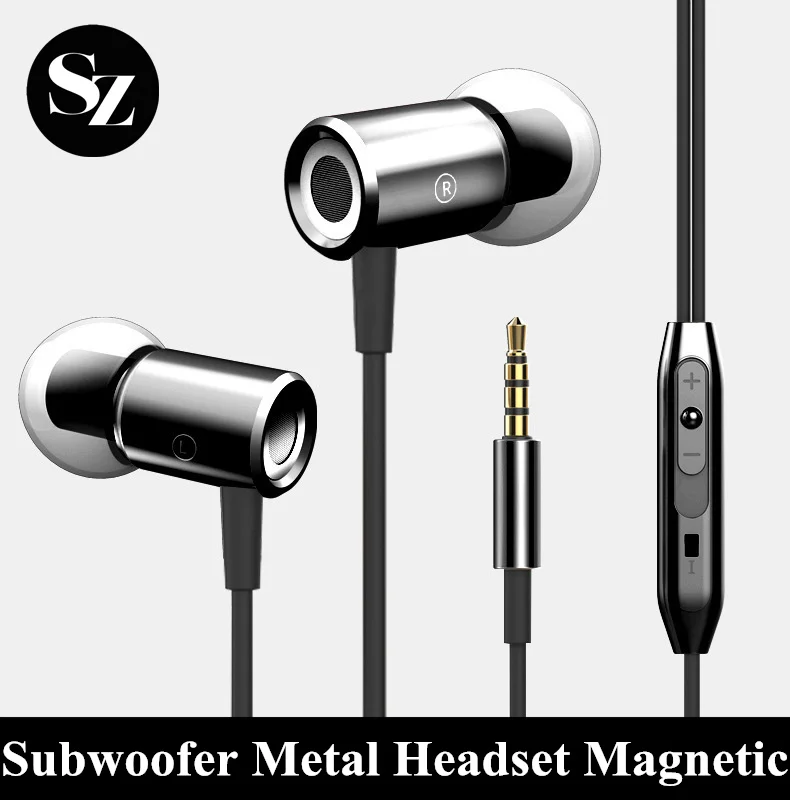 

SUOZUN MP3/mp4 Roping Stereo Subwoofer Earphone In Ear Headset Earbud 1.1M Reflective Fiber Line Metal Earphone Free Shipping