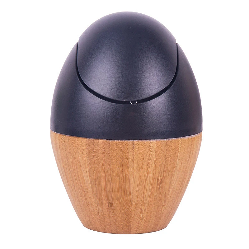 Hot Sale Creative Waste Bins Mini Desktop Trash Can Wooden Garbage Dust Case Holder Rubbish Bin Rolling Cover For Office Home