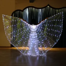 Женские звезды мигающий белый свет танец живота светодиодный ISIS Крылья Ангела бабочка танцевальный r Костюм Восточный танец живота аксессуары для танцев