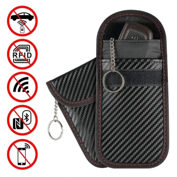 

2019 Newest Hot 1pc Anti-theft Car Key Fob RFID Signal Blocker Faraday Signal Blocking Pouch Bag Key Wallets