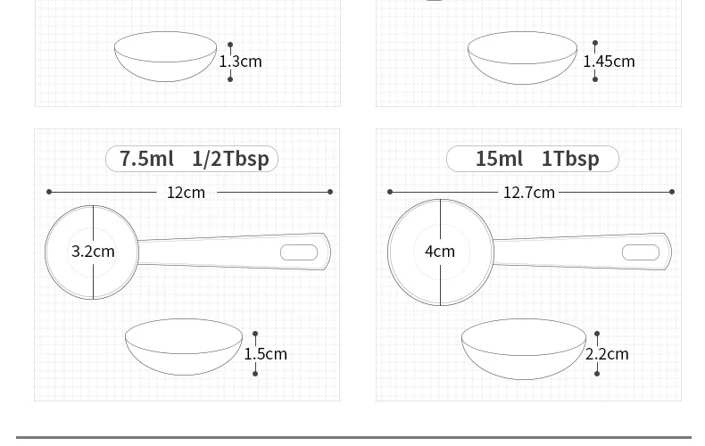 Ibaking 6 шт./компл. из нержавеющей стали измерительные ложки для выпечки инструмент чайная ложка измерение количества сахара ковш чашка со шкалой кухонная утварь