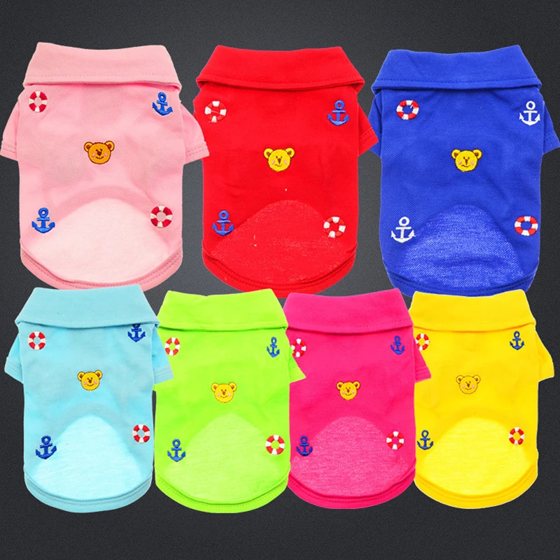 

New Cute Pet Dog Clothes Shirt Summer Colorful Polo Puppy Chihuahua T-shirt Vest Pet Clothes for Small Dogs Product Pet Supplies