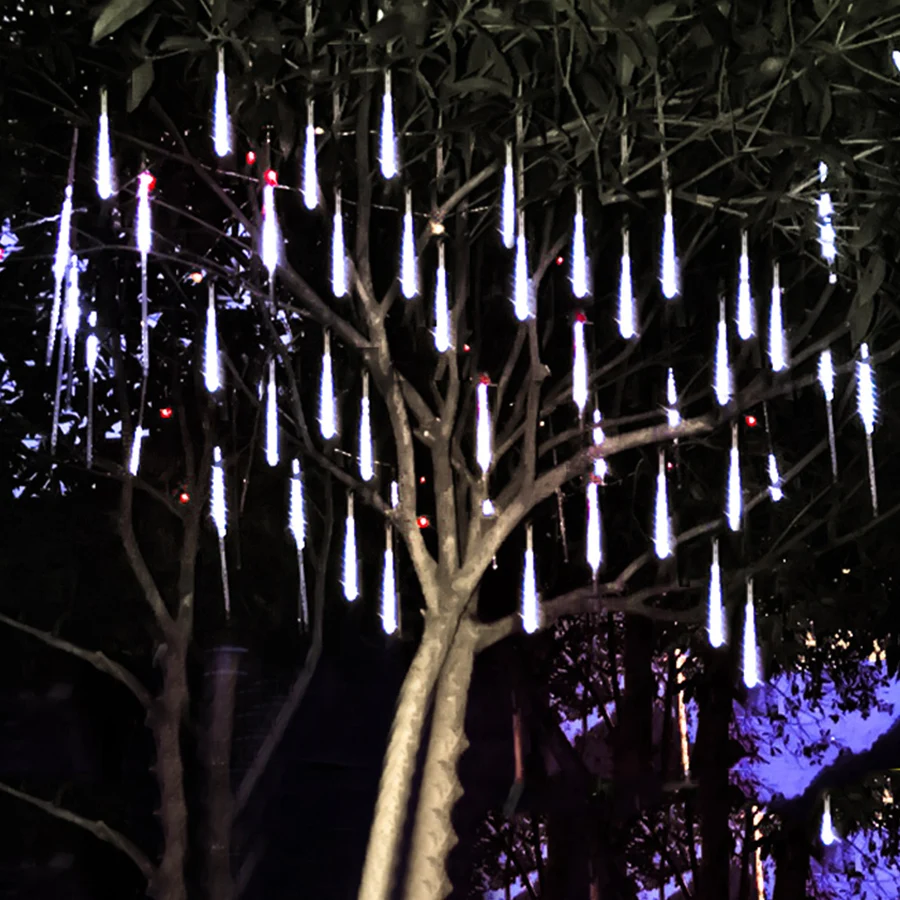 Thrisdar 30CM Rain Drop Light 8 Tube LED Meteor Shower Rain Light