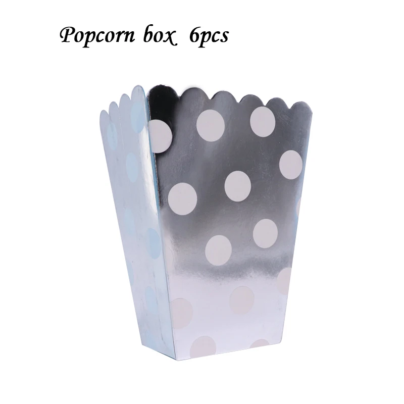 6 шт. коробка для попкорна розовый синий porpora вечерние принадлежности для дня рождения Рождество Свадьба украшения на Рамадан дети - Цвет: Popcorn box6pcs