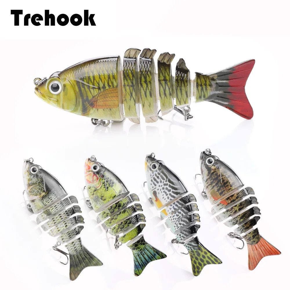 TREHOOK 6 сегментов Рыболовная Приманка 10 см 20 г тонущие воблеры для троллинга