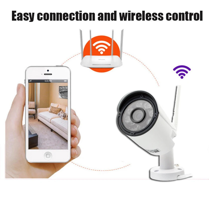Беспроводной IP пуля Камера безопасности Wi Fi HD 720 P IP65 Водонепроницаемый камера