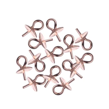 

20Pcs 4mm Pearl Pendant Connector DIY Cup Pearl Bail Pin Eye Pin Pearl Cup Pendant Connector for Jewelry Making