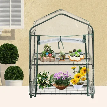 

Pvc 2 Tier Home Plant Greenhouse Garden Cover Plants Flowers Mini Garden Cover Without Iron Frame