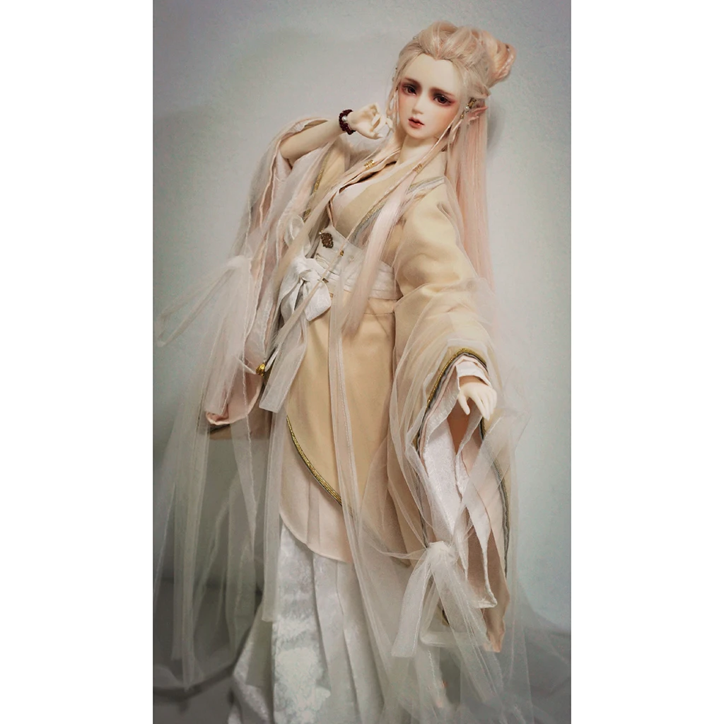 1/3 Ball Joint Doll 9-10inch BJD Full Wig Pink-white Hair for DZ Volks Doll Hairpiece Supplies Accessory