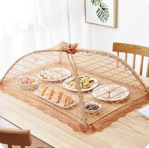 Home Decoration Accessories Kitchen Large Foldable Meals Cover Rectangular Dish Cover Anti-fly Table Food Umbrella Cover