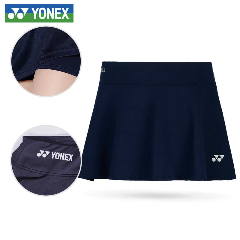 Оригинальная юбка для бадминтона Yonex крутая быстросохнущая юбка женская одежда спортивная одежда юбка теннисная юбка для женщин - Цвет: Темно-серый