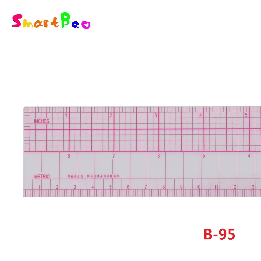 45cm(18inch) Pattern Grading Garment Ruler with Protractor Inch / Metric Plastic Rulers 2Pcs/Lot #B-95 18inch white