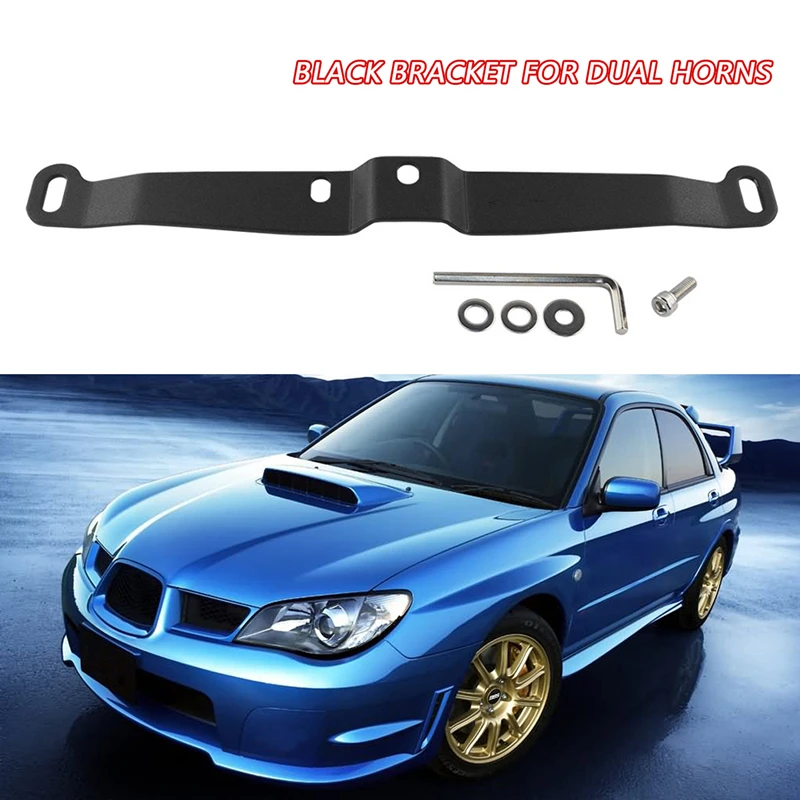 Autoleader 1Pcs Universal Car Bracket Dual Horns Black for subaru
