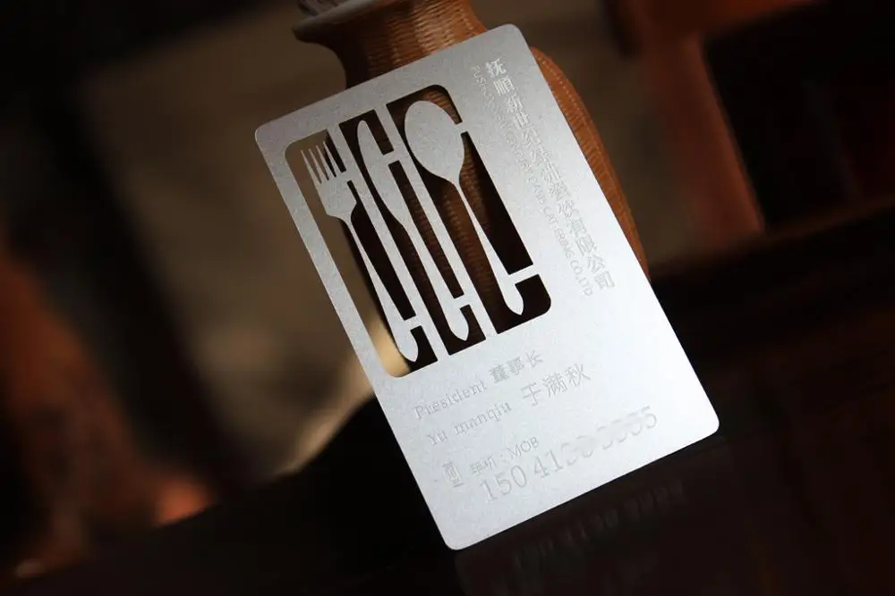 Metal Cards VIP Luxury stainless steel matte metal business card2 | Канцтовары для офиса и дома