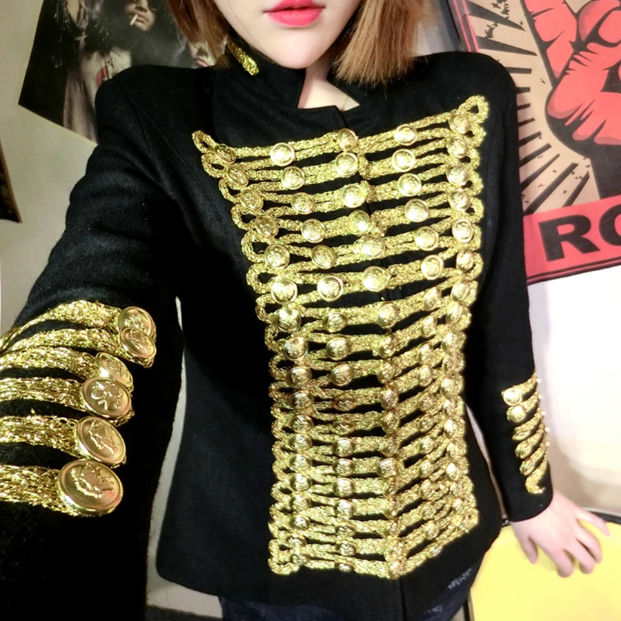 Woolen Luxury Blazer Women Shrug Jacket Autumn Ladies Black Sequin Blazer Mujer 2018 Elegante Dames Colberts Coat Woman 50X124