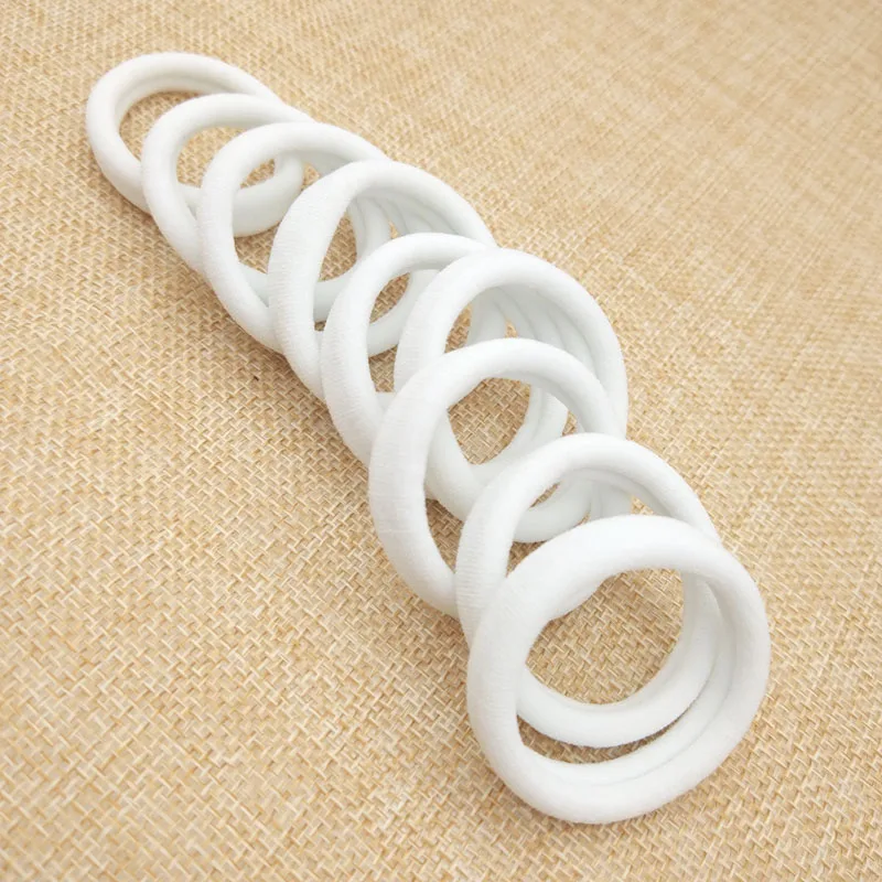 hair clips for thick hair 20 Pcs/Lot White Hair Bands Accessories For Girls Rubber Ponytail Holder Elastic Gum Plain Nylon Headwear Scrunchy hair clips