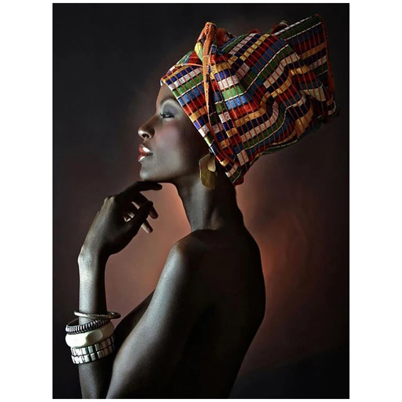 

African women 5d diy diamond painting full square round on canvas for living room wedding decoration diamond embroidery ZP-1849