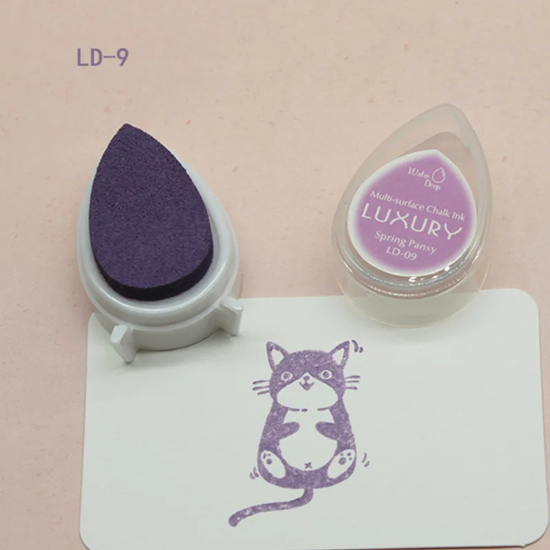 

Mini Water Droplets Shape Ink Pad Colorful Cartoon Stamp Ink Pad Set for DIY Art Craft Dropshipping