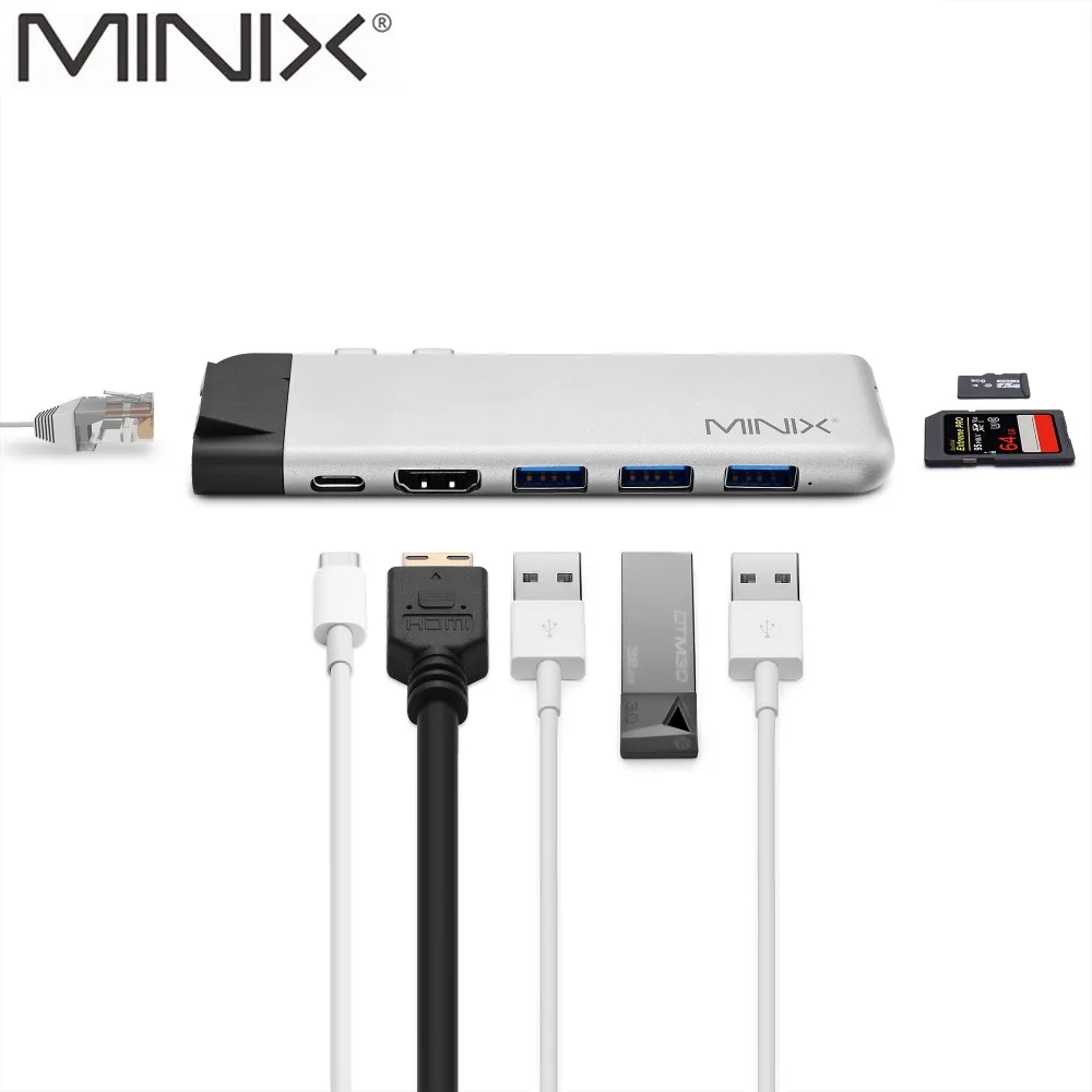 MINIX NEO C D Pro адаптер 4k 60Hz 3 USB 0 4K HDMI Gigabit Ethernet LAN SD/микро кардридер многопортовый для