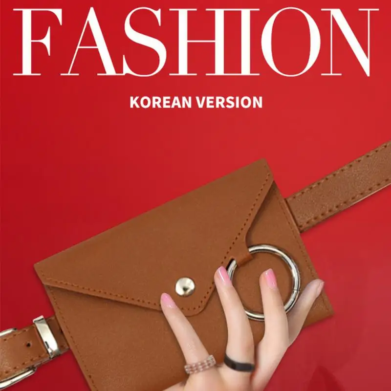 

Women Waist Bag Creative Ring Envelope Bags Female Phone Pouch Bags Soft Surface PU Leather Crossbody Shoulder Handbag
