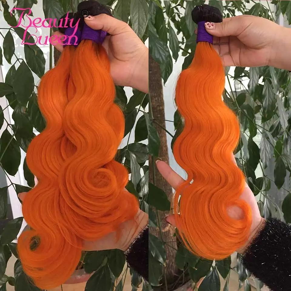 T1BOrange Ombre Body Wave Bundles Human Hair 10 Bunldes Ombre Brazilian Hair Weave Wholesale Price Remy Human Hair Extensions  (17)