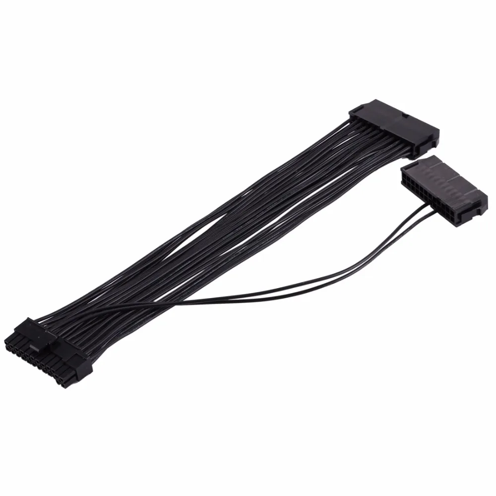 30cm ATX Mining 24 Pin Dual PSU Power Supply Extension Cable