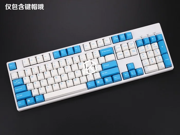 Taihao abs двойные брелки для diy игровой механической клавиатуры цвет wangziru синий белый серый красный оранжевый фиолетовый - Цвет: keycaps white blue