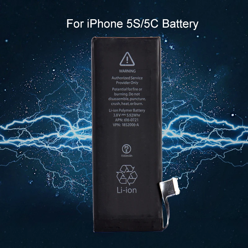 

Li-ion Battery For iPhone 5C/5S 3.8V 1560MAH Mobile Phone Built-in Lithium Battery Replacement Phone Battery for iPhone 5S